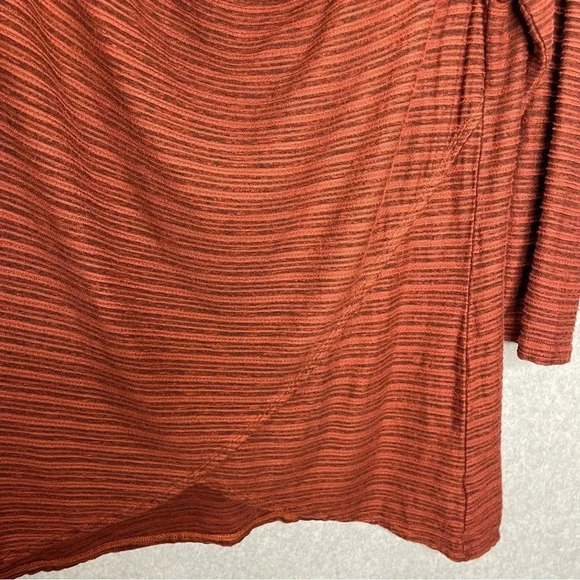 Cut Loose Split Front Cowl Neck Lagenlook Artsy Textured Rust Tunic Top - Picture 5 of 6